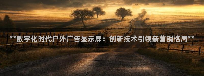 杏宇平台测速链接：**数字化时代户外广告显示屏：创新技术引领新营销格局**