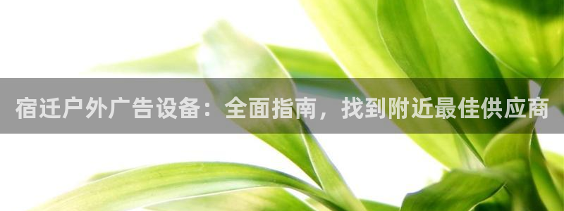 杏宇平台主管：宿迁户外广告设备：全面指南，找到附近最佳供应商