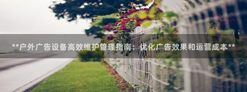 杏宇官方平台官网下载：**户外广告设备高效维护管理指南：优化广告效果和运营成本**